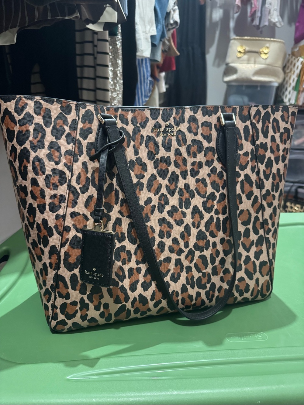 kate spade Leopard Print Tote in Brown and Black